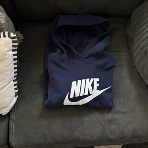Nike Dark Blue Hoodie with White Logo